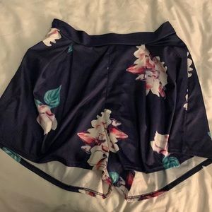 Blue floral shorts